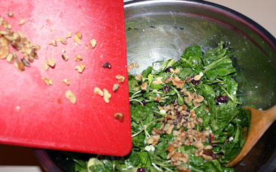 Walnut Cranberry Spinach Salad Step 7 - Mostly Meatless Almost Vegetarian Recipes