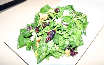 Walnut Cranberry Spinach Salad Final - Mostly Meatless Almost Vegetarian Recipes