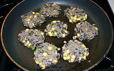 Blackbean and Corn Patties Step 9 - Mostly Meatless Almost Vegetarian Recipes
