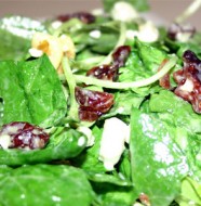 Walnut Cranberry Spinach Salad - Mostly Meatless Almost Vegetarian Recipes