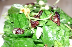 Walnut Cranberry Spinach Salad - Mostly Meatless Almost Vegetarian Recipes