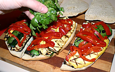Grilled Vegetable Panini Step 7 - Mostly Meatless Almost Vegetarian Recipes