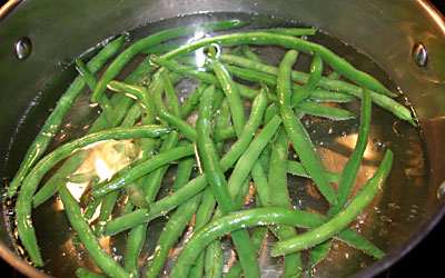 Green Bean Almondine Step 1 - Mostly Meatless Almost Vegetarian Recipes