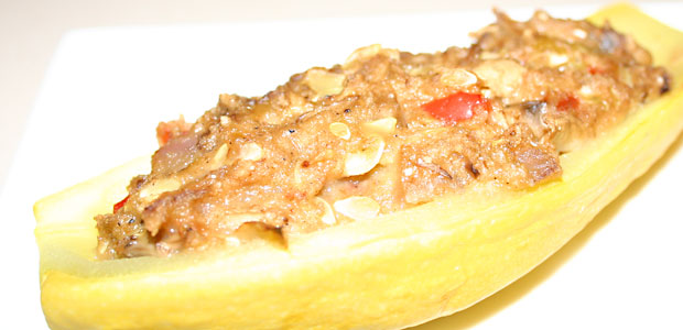 Stuffed Summer Squash - Mostly Meatless Almost Vegetarian Recipe