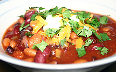 3 Bean Chili Step 10 - Mostly Meatless Almost Vegetarian Recipes