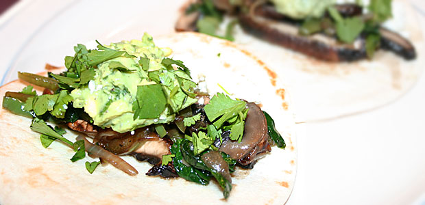 Spinach & Grilled Portabella Fajitas